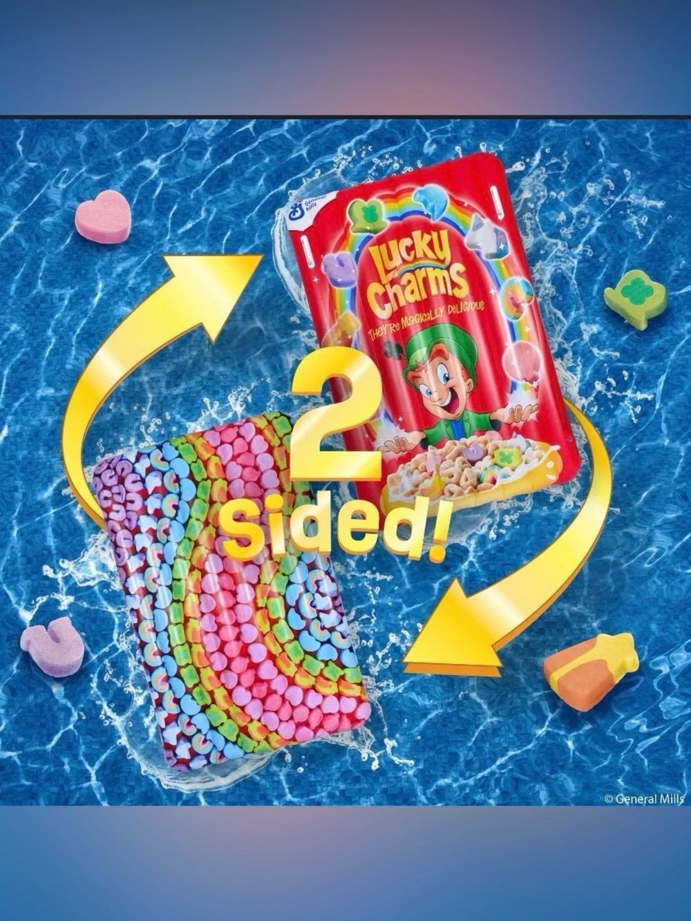 Lucky Charms Two-Sided 5ft 8in pool float - Rainbow & Red